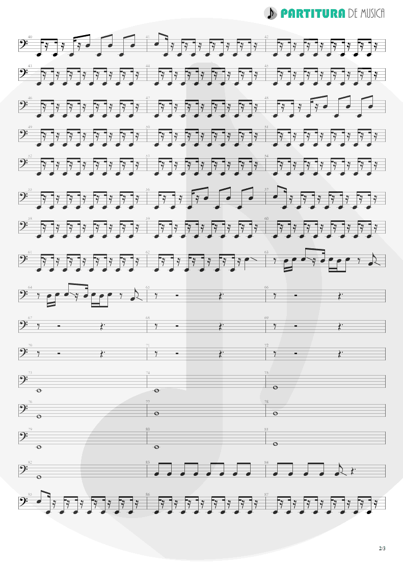 Partitura de musica de Baixo Elétrico - Midlife Crisis | Faith No More | Angel Dust 1992 - pag 2