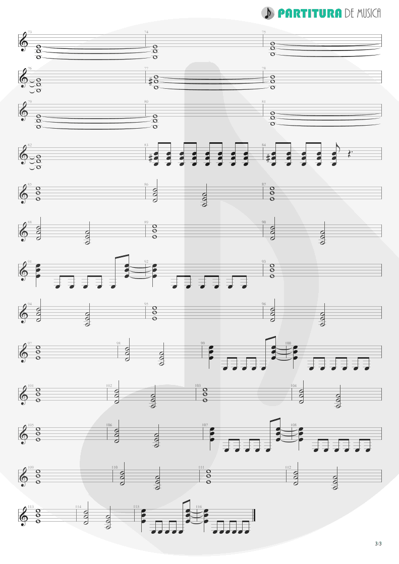 Partitura de musica de Guitarra Elétrica - Midlife Crisis | Faith No More | Angel Dust 1992 - pag 3