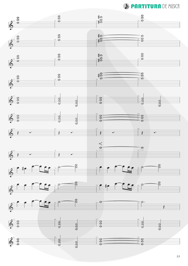 Partitura de musica de Guitarra Elétrica - Midlife Crisis | Faith No More | Angel Dust 1992 - pag 2