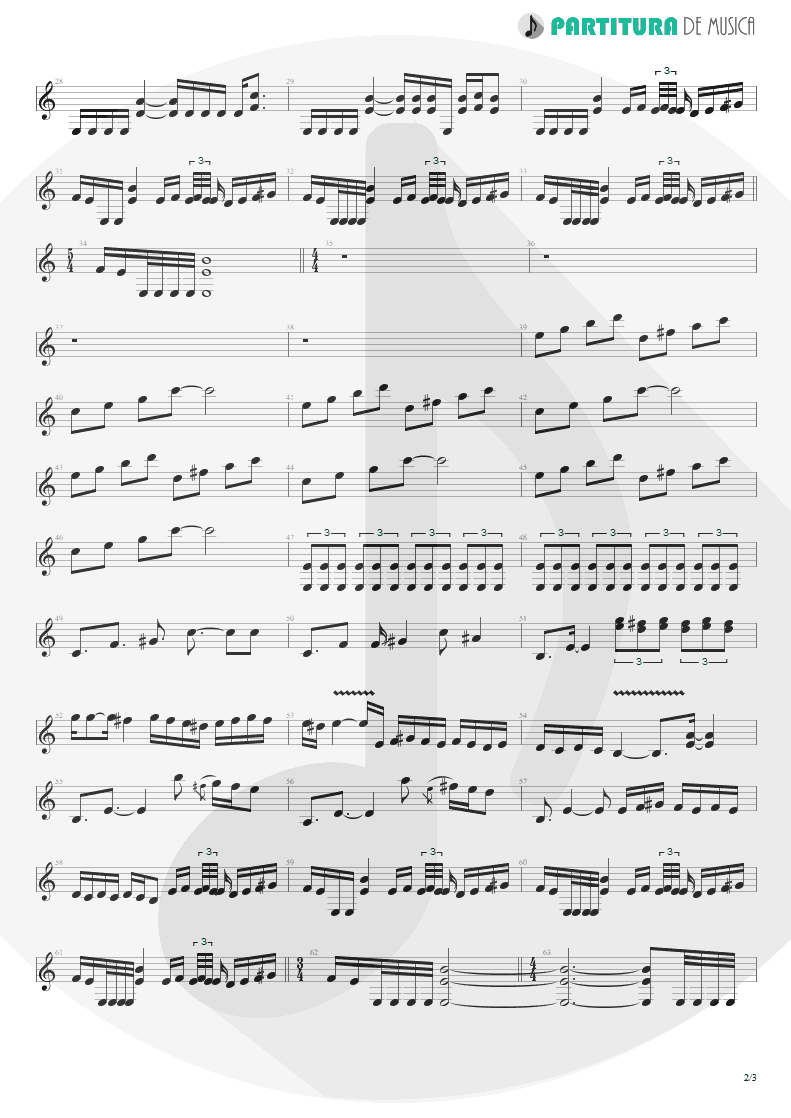 Partitura de musica de Guitarra Elétrica - Smaller And Smaller | Faith No More | Angel Dust 1992 - pag 2