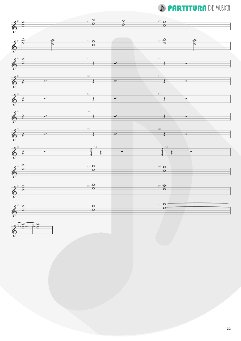 Partitura de musica de Piano - Smaller And Smaller | Faith No More | Angel Dust 1992 - pag 2