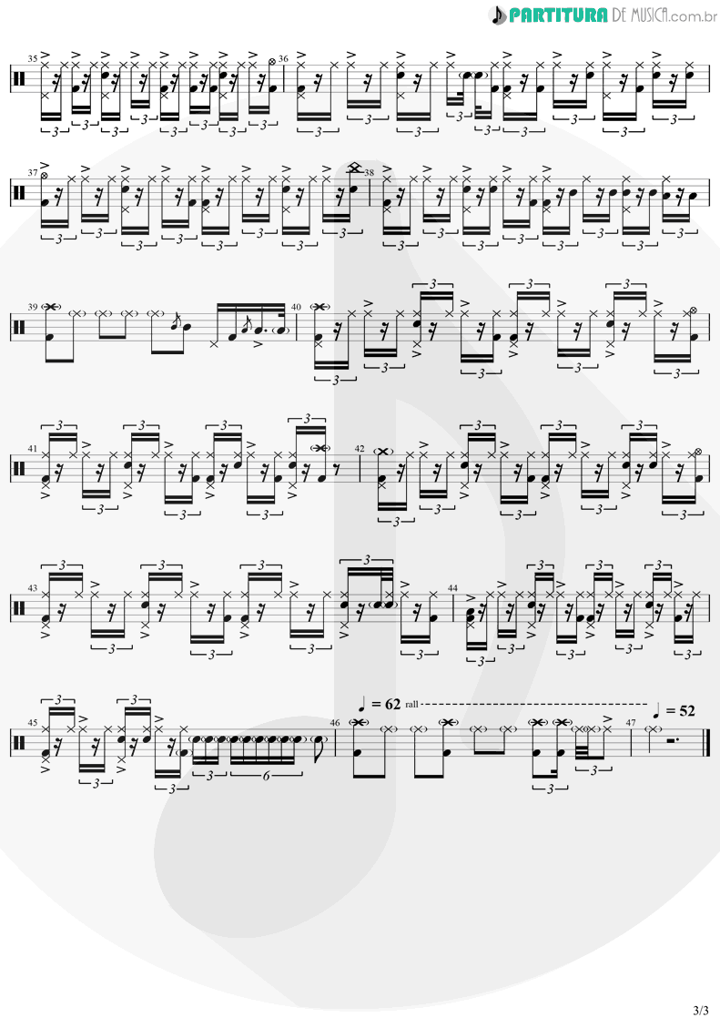 Partitura de musica de Bateria - Easy | Faith No More | Easy 1993 - pag 3