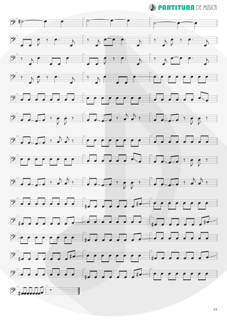 Partitura de musica de Baixo Elétrico - Digging The Grave | Faith No More | King for a Day... Fool for a Lifetime 1995 - pag 3