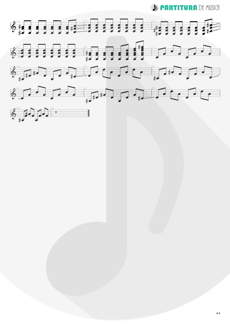 Partitura de musica de Guitarra Elétrica - Digging The Grave | Faith No More | King for a Day... Fool for a Lifetime 1995 - pag 4