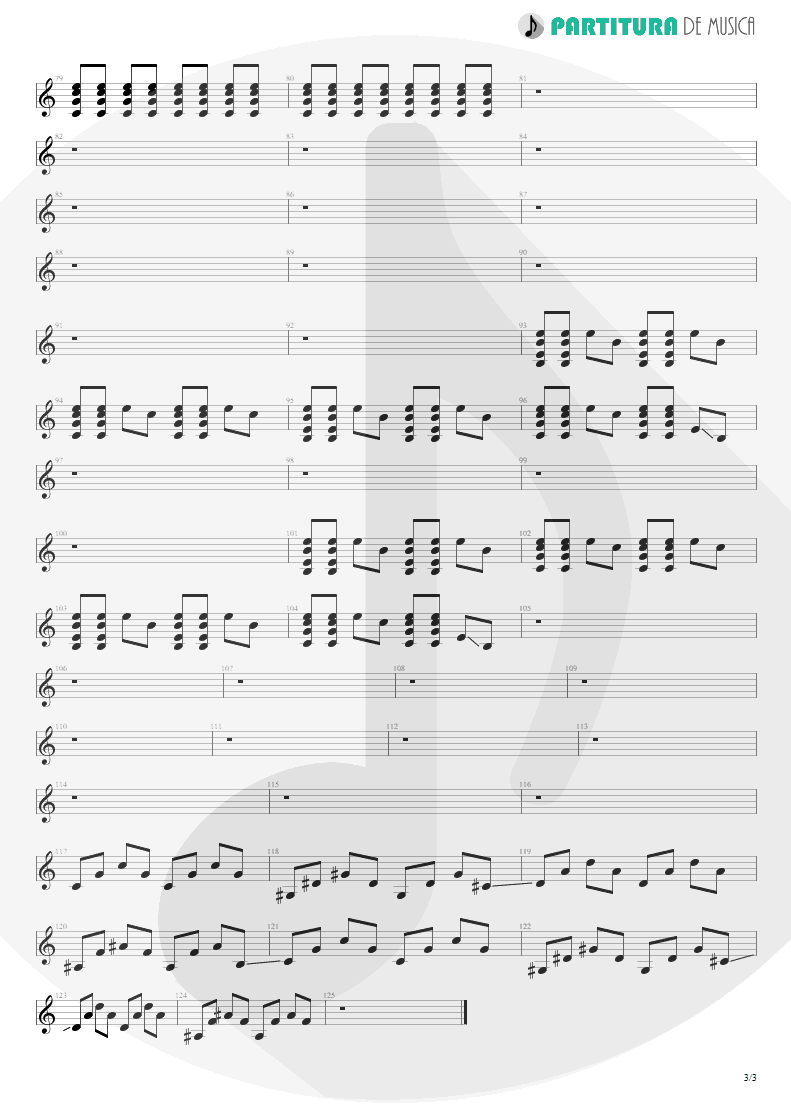 Partitura de musica de Guitarra Elétrica - Digging The Grave | Faith No More | King for a Day... Fool for a Lifetime 1995 - pag 3