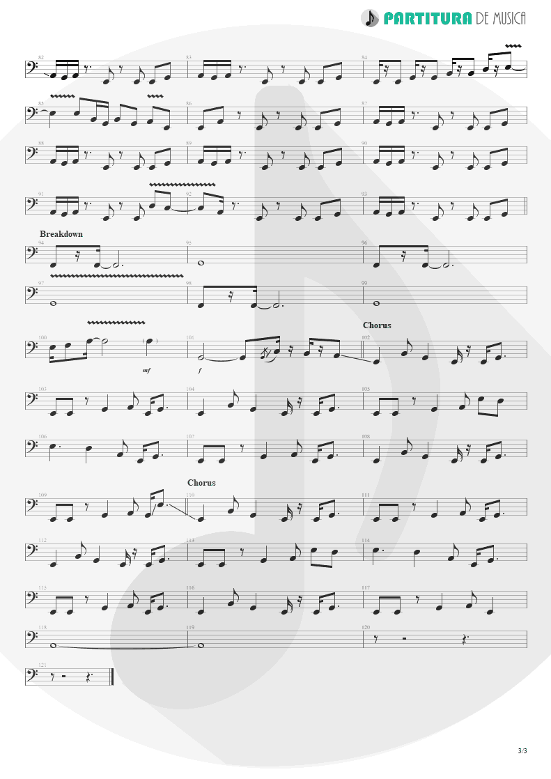 Partitura de musica de Baixo Elétrico - Evidence | Faith No More | King for a Day... Fool for a Lifetime 1995 - pag 3