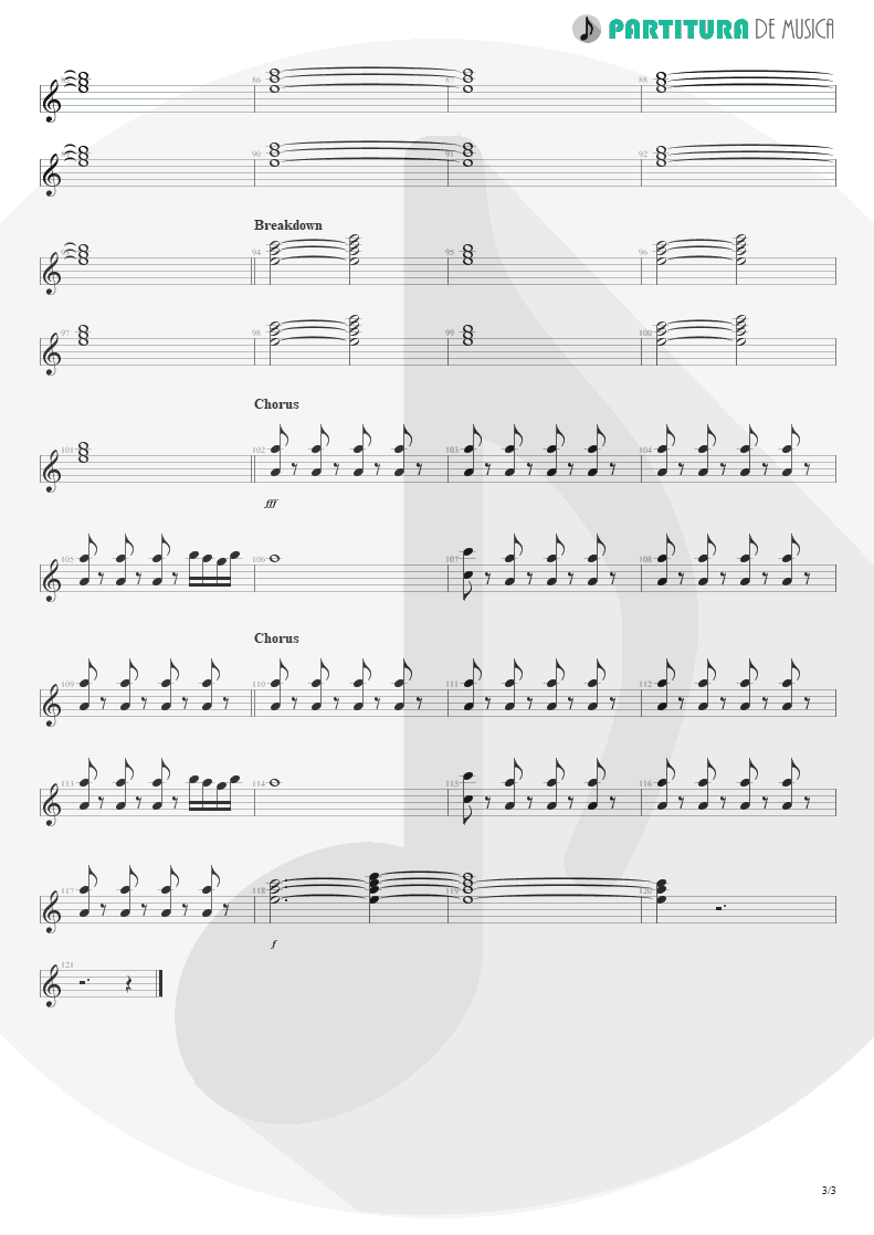 Partitura de musica de Teclado - Evidence | Faith No More | King for a Day... Fool for a Lifetime 1995 - pag 3