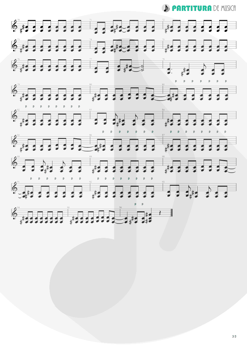 Partitura de musica de Guitarra Elétrica - Get Out | Faith No More | King for a Day... Fool for a Lifetime 1995 - pag 3