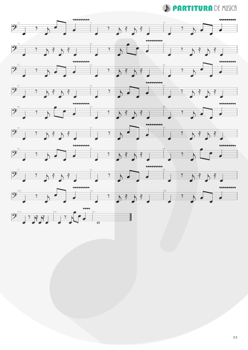 Partitura de musica de Baixo Elétrico - King For A Day | Faith No More | King for a Day... Fool for a Lifetime 1995 - pag 3