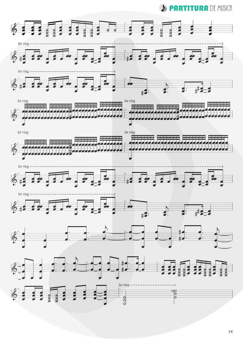 Partitura de musica de Guitarra Elétrica - King For A Day | Faith No More | King for a Day... Fool for a Lifetime 1995 - pag 3