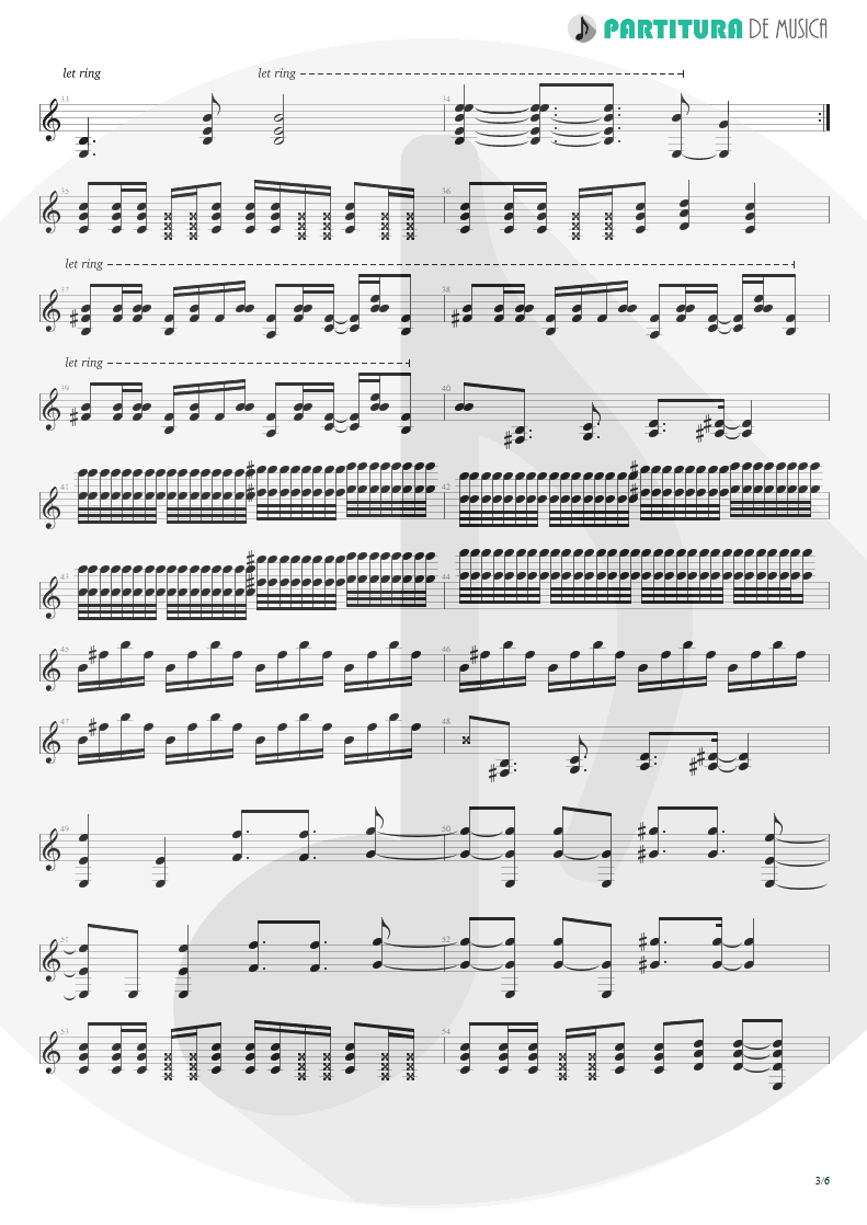 Partitura de musica de Guitarra Elétrica - King For A Day | Faith No More | King for a Day... Fool for a Lifetime 1995 - pag 3