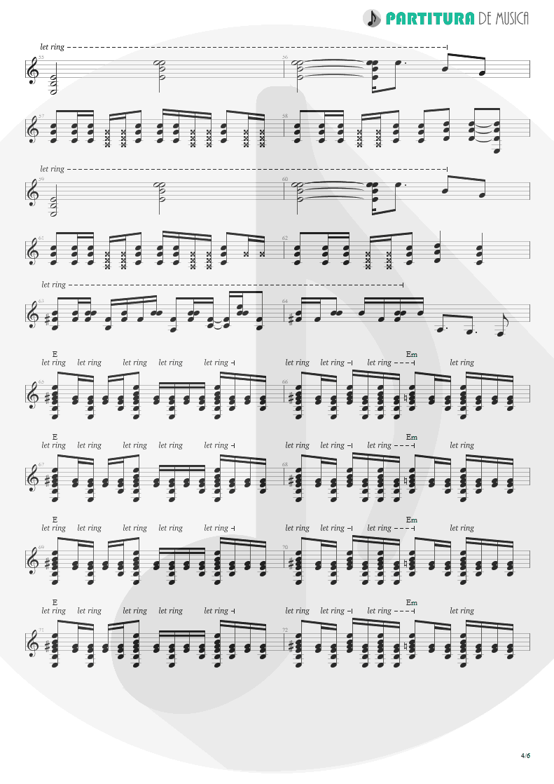 Partitura de musica de Guitarra Elétrica - King For A Day | Faith No More | King for a Day... Fool for a Lifetime 1995 - pag 4