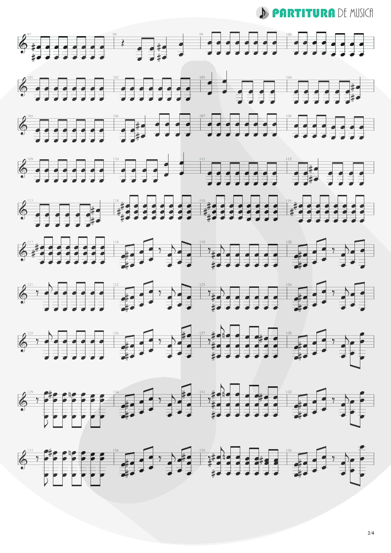 Partitura de musica de Guitarra Elétrica - The Gentle Art Of Making Enemies | Faith No More | King for a Day... Fool for a Lifetime 1995 - pag 3