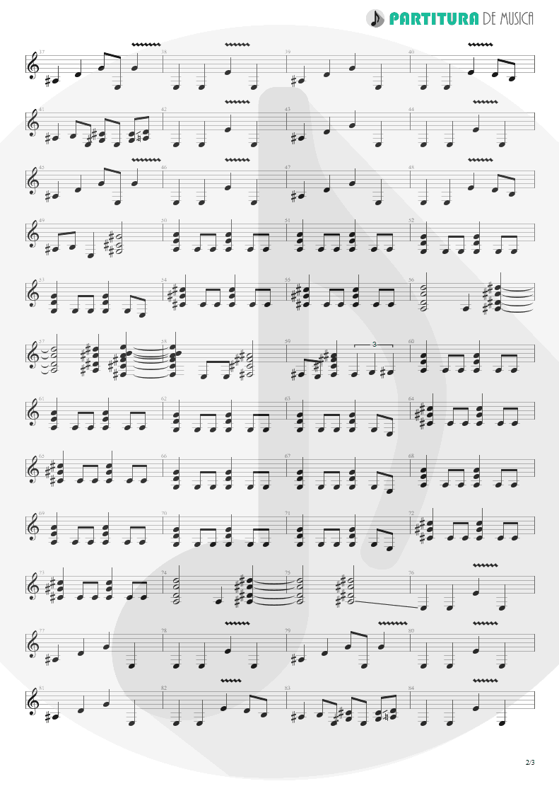 Partitura de musica de Guitarra Elétrica - The Last To Know | Faith No More | King for a Day... Fool for a Lifetime 1995 - pag 2