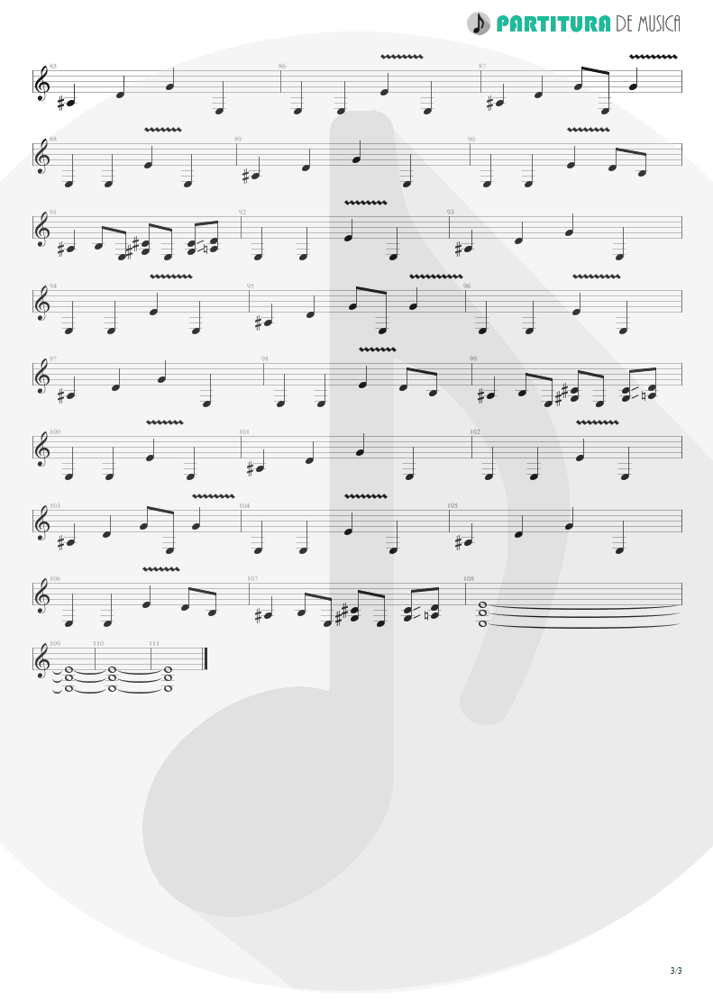 Partitura de musica de Guitarra Elétrica - The Last To Know | Faith No More | King for a Day... Fool for a Lifetime 1995 - pag 3