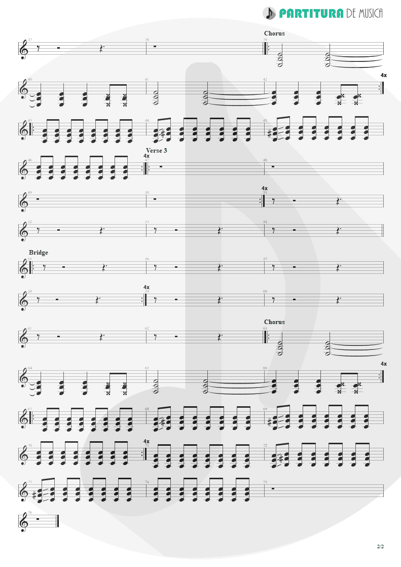 Partitura de musica de Guitarra Elétrica - Helpless | Faith No More | Album of the Year 1997 - pag 2