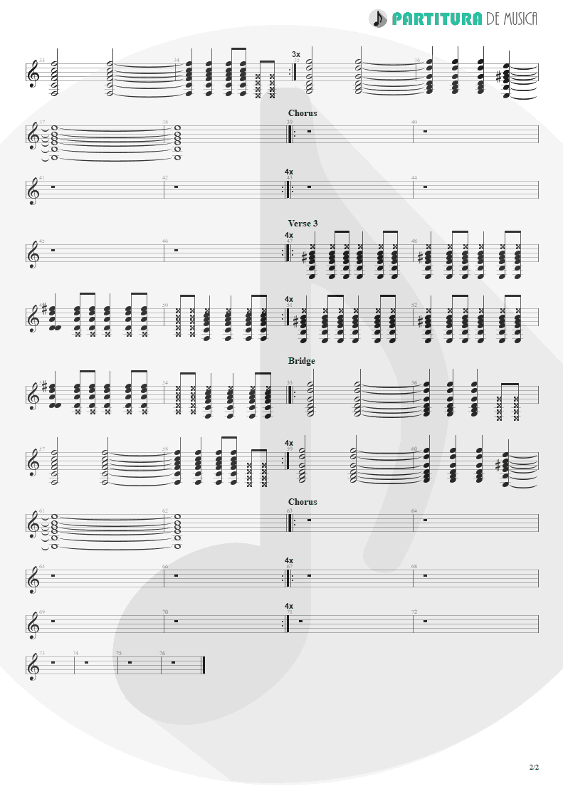 Partitura de musica de Guitarra Elétrica - Helpless | Faith No More | Album of the Year 1997 - pag 2