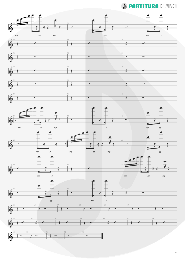 Partitura de musica de Guitarra Elétrica - Stripsearch | Faith No More | Album of the Year 1997 - pag 2