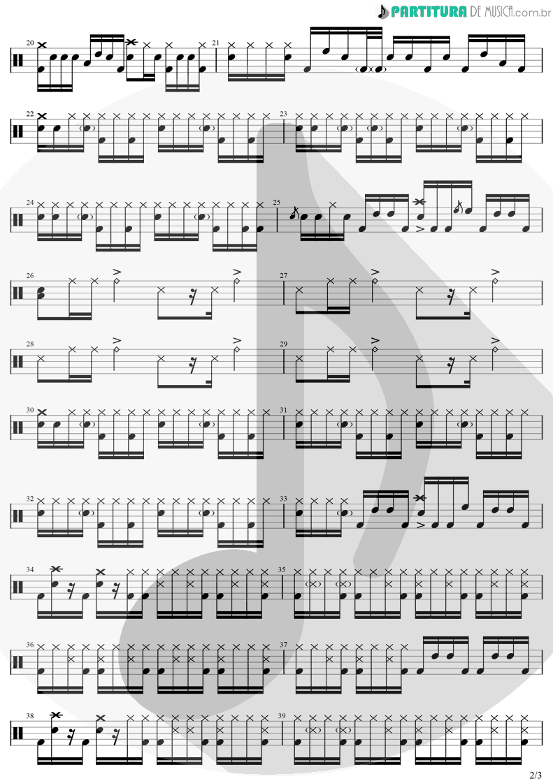 Partitura de musica de Bateria - Eu Mais Você | Ferrugem | Eu Mais Você 2021 - pag 2