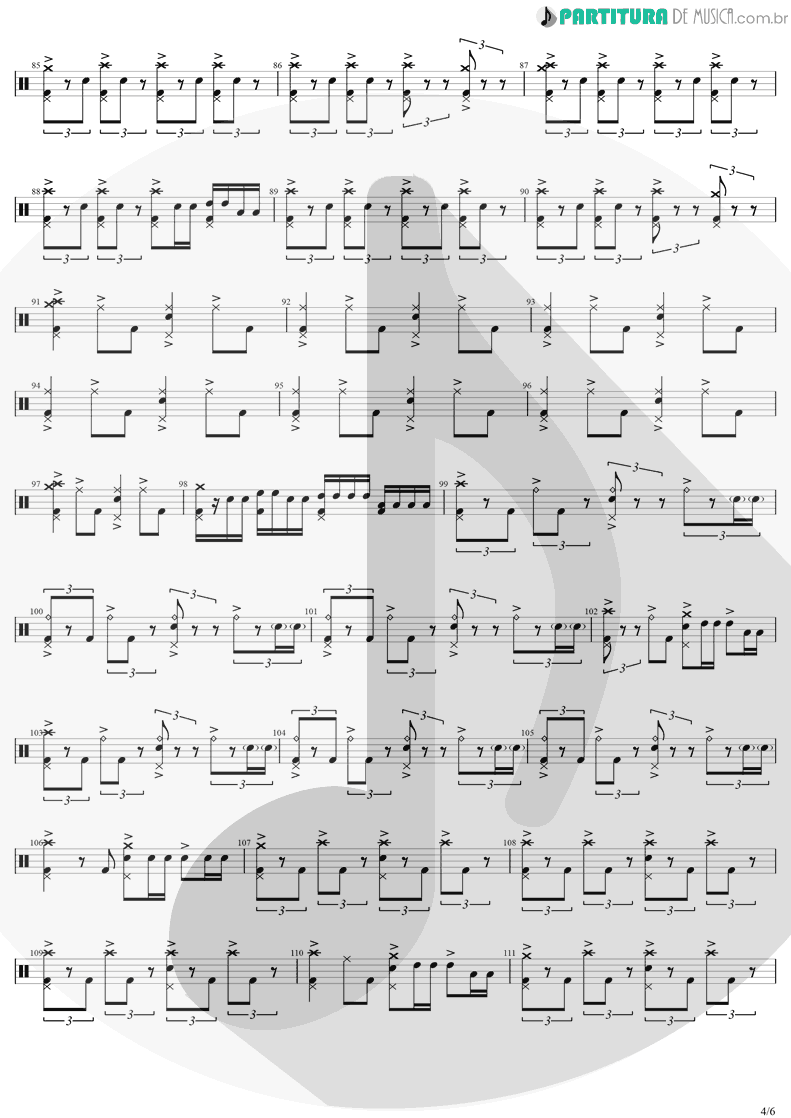 Partitura de musica de Bateria - Run | Foo Fighters | Concrete And Gold 2017 - pag 4