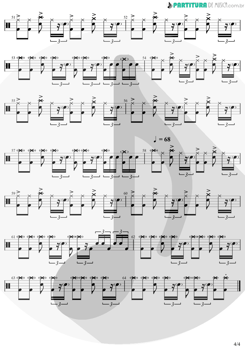 Partitura de musica de Bateria - The Sky Is A Neighborhood | Foo Fighters | Concrete And Gold 2017 - pag 4