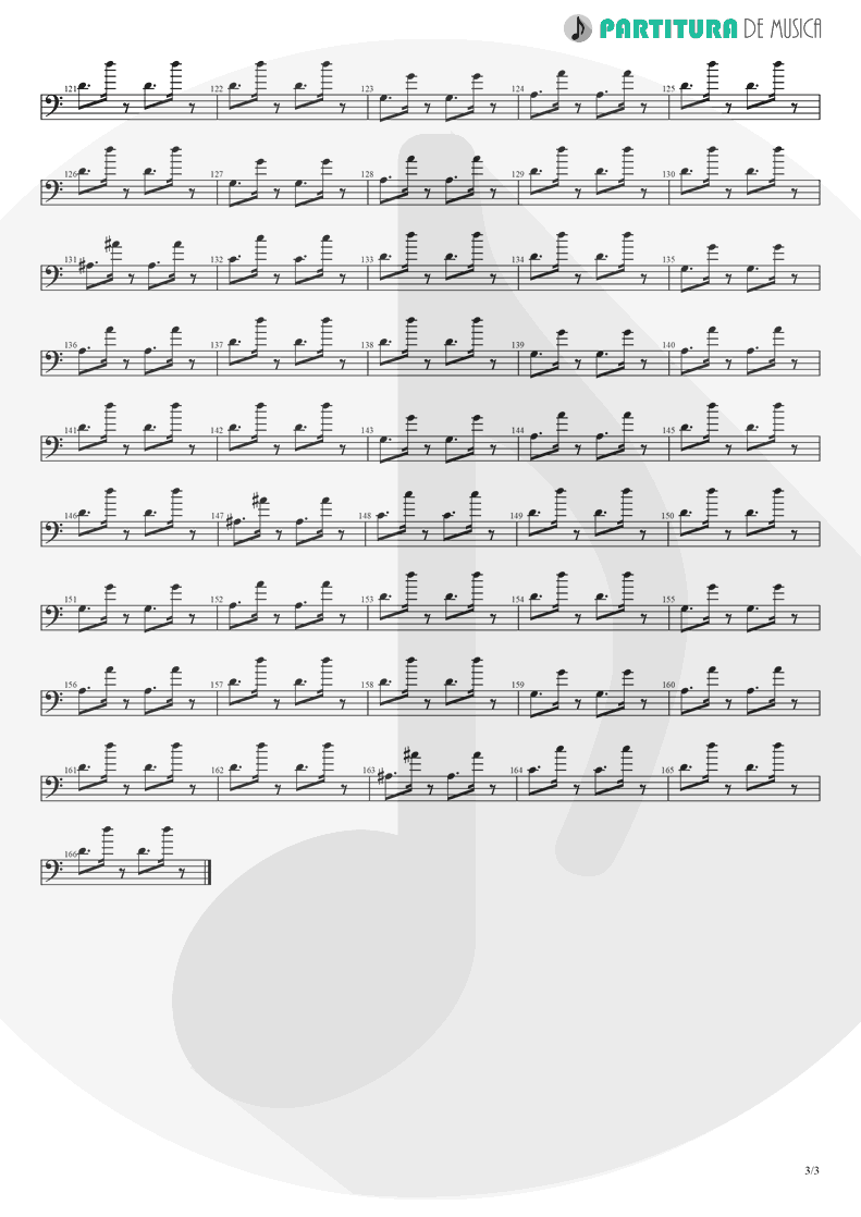 Partitura de musica de Baixo Elétrico - Fanfare and Lucca Theme | Games | Nintendo Game Club 1995 - pag 3