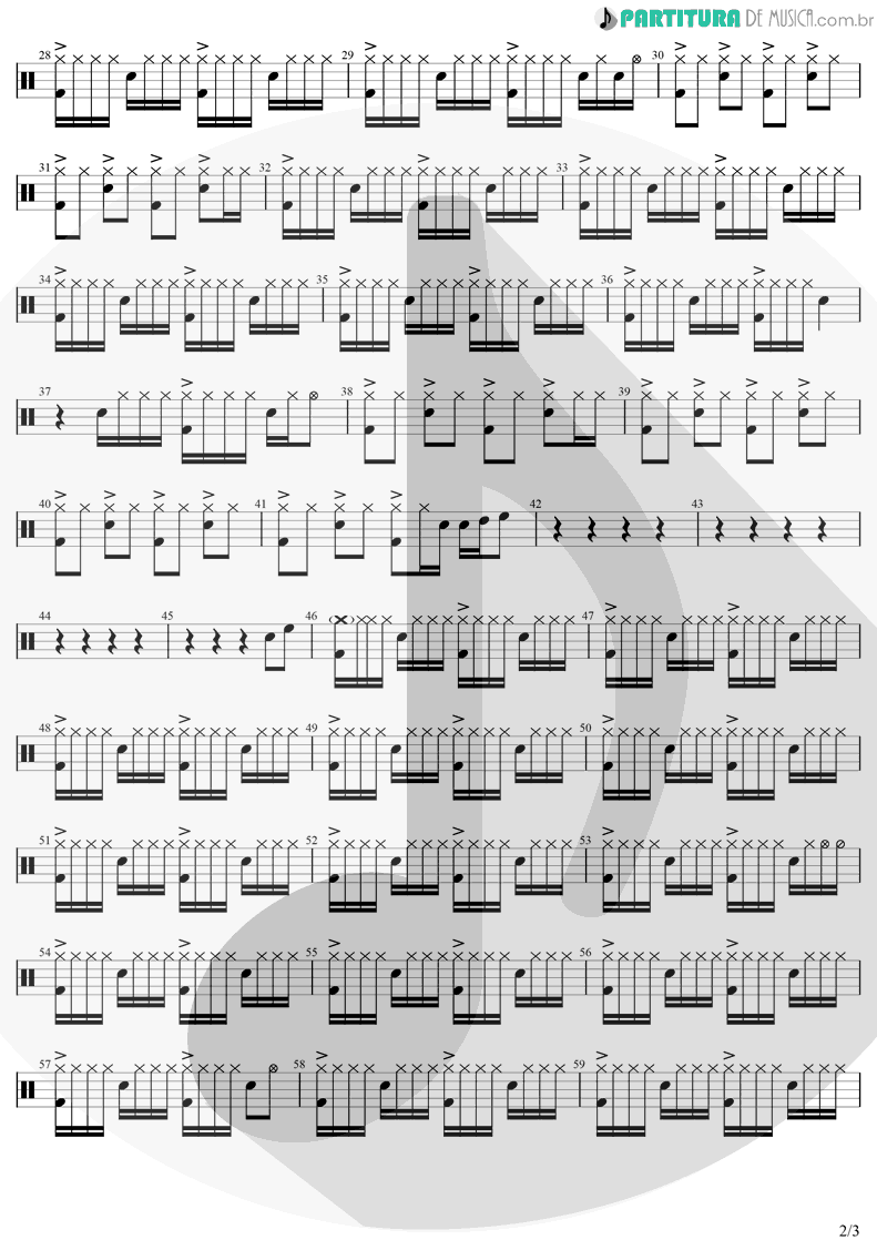 Partitura de musica de Bateria - Adore You | Harry Styles | Fine Line 2019 - pag 2