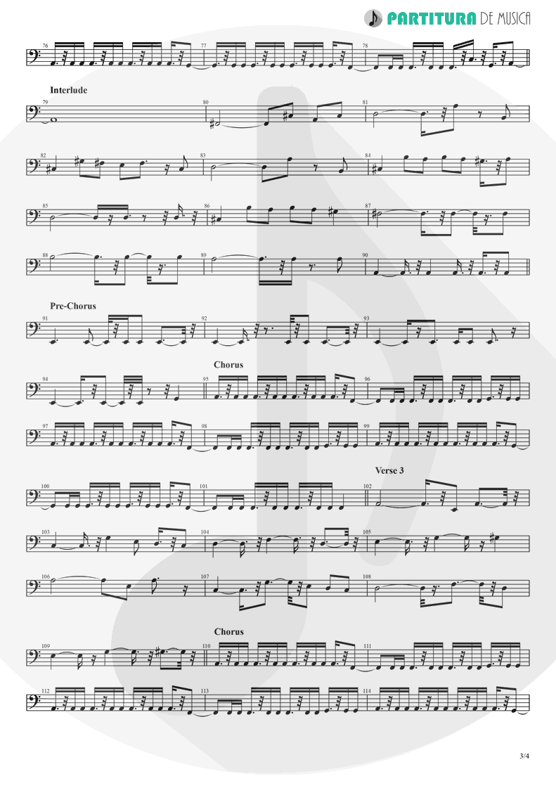 Partitura de musica de Baixo Elétrico - Crazy On You | Heart | Dreamboat Annie 1976 - pag 3