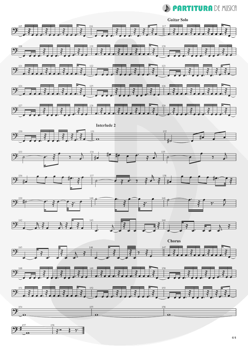 Partitura de musica de Baixo Elétrico - Crazy On You | Heart | Dreamboat Annie 1976 - pag 4