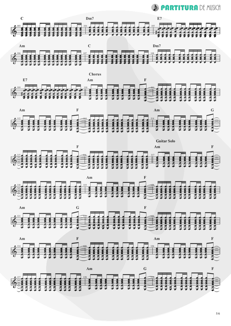 Partitura de musica de Guitarra Elétrica - Crazy On You | Heart | Dreamboat Annie 1976 - pag 5