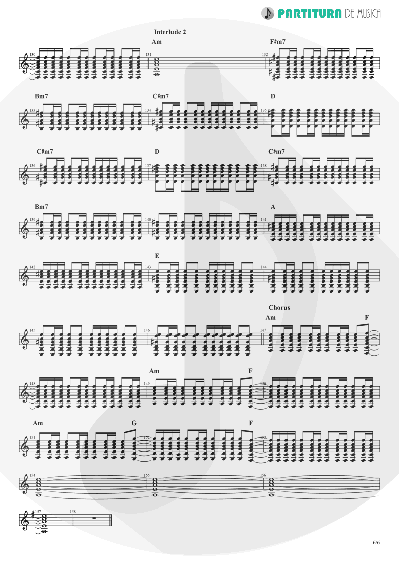 Partitura de musica de Guitarra Elétrica - Crazy On You | Heart | Dreamboat Annie 1976 - pag 6