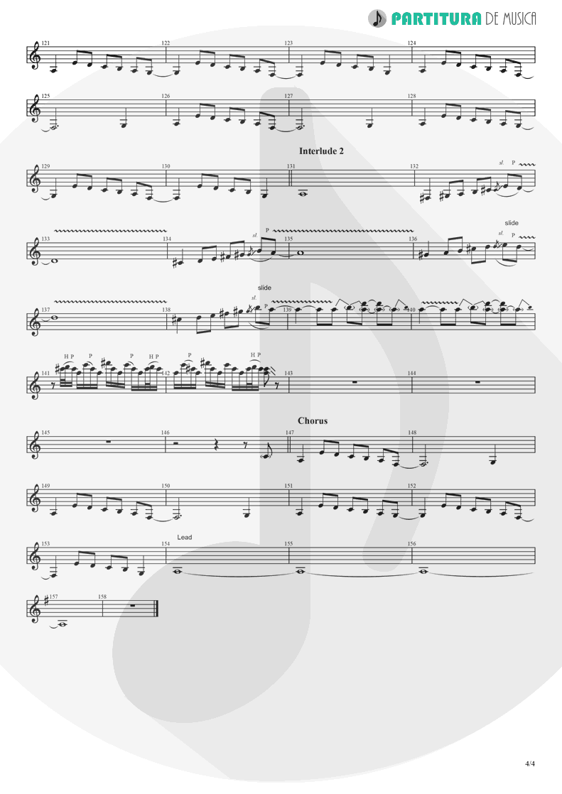 Partitura de musica de Guitarra Elétrica - Crazy On You | Heart | Dreamboat Annie 1976 - pag 4