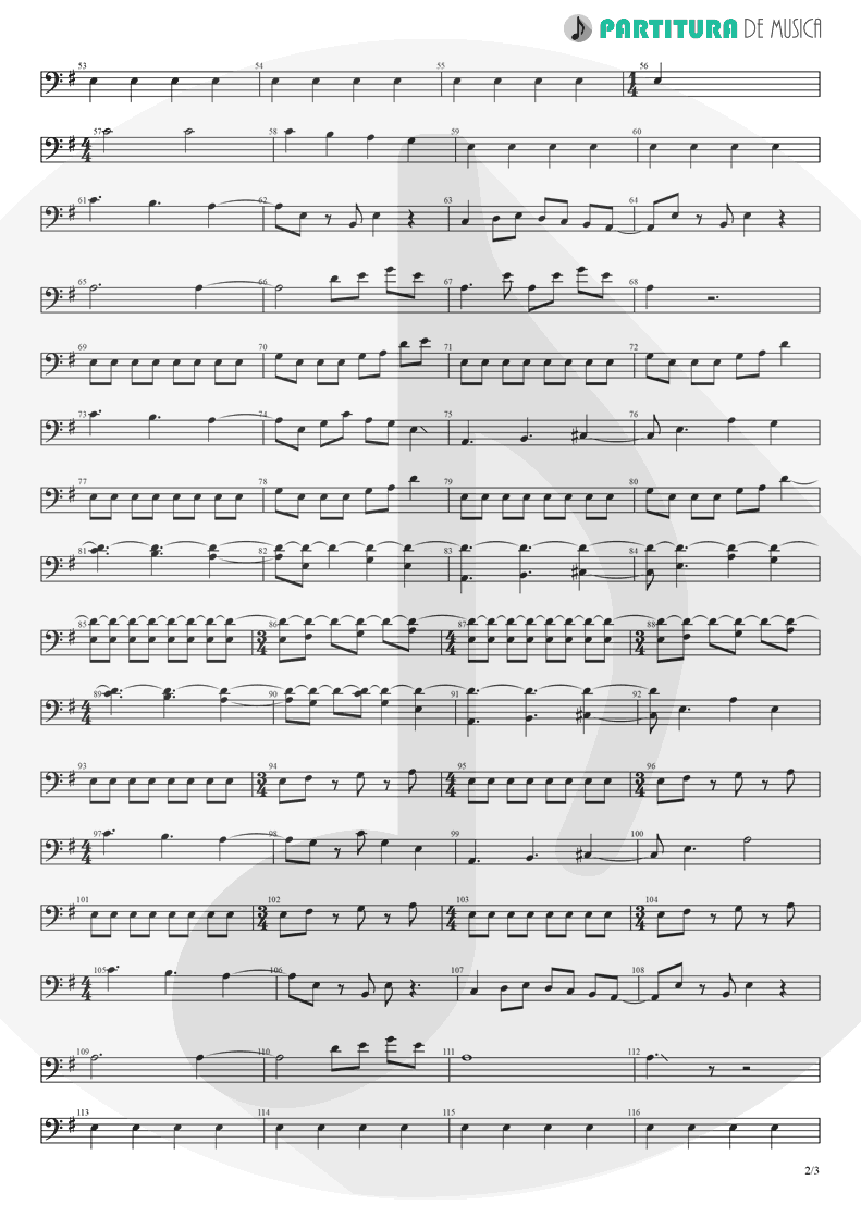 Partitura de musica de Baixo Elétrico - Barracuda | Heart | Little Queen 1977 - pag 2