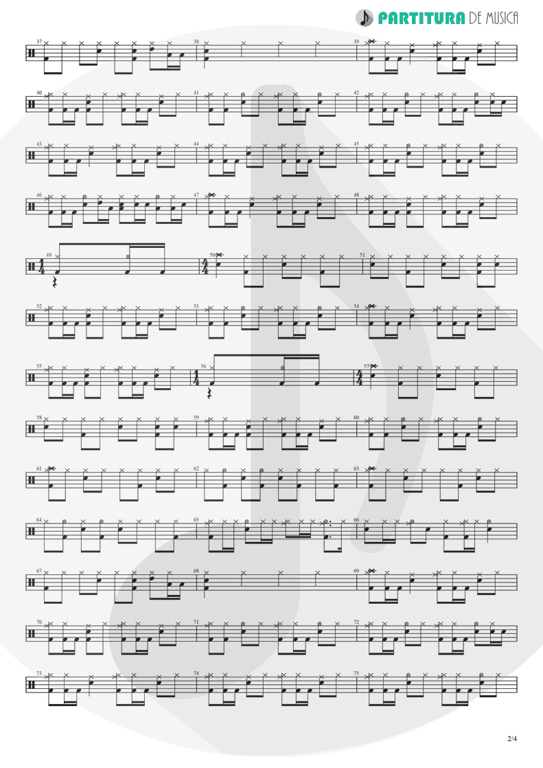 Partitura de musica de Bateria - Barracuda | Heart | Little Queen 1977 - pag 2