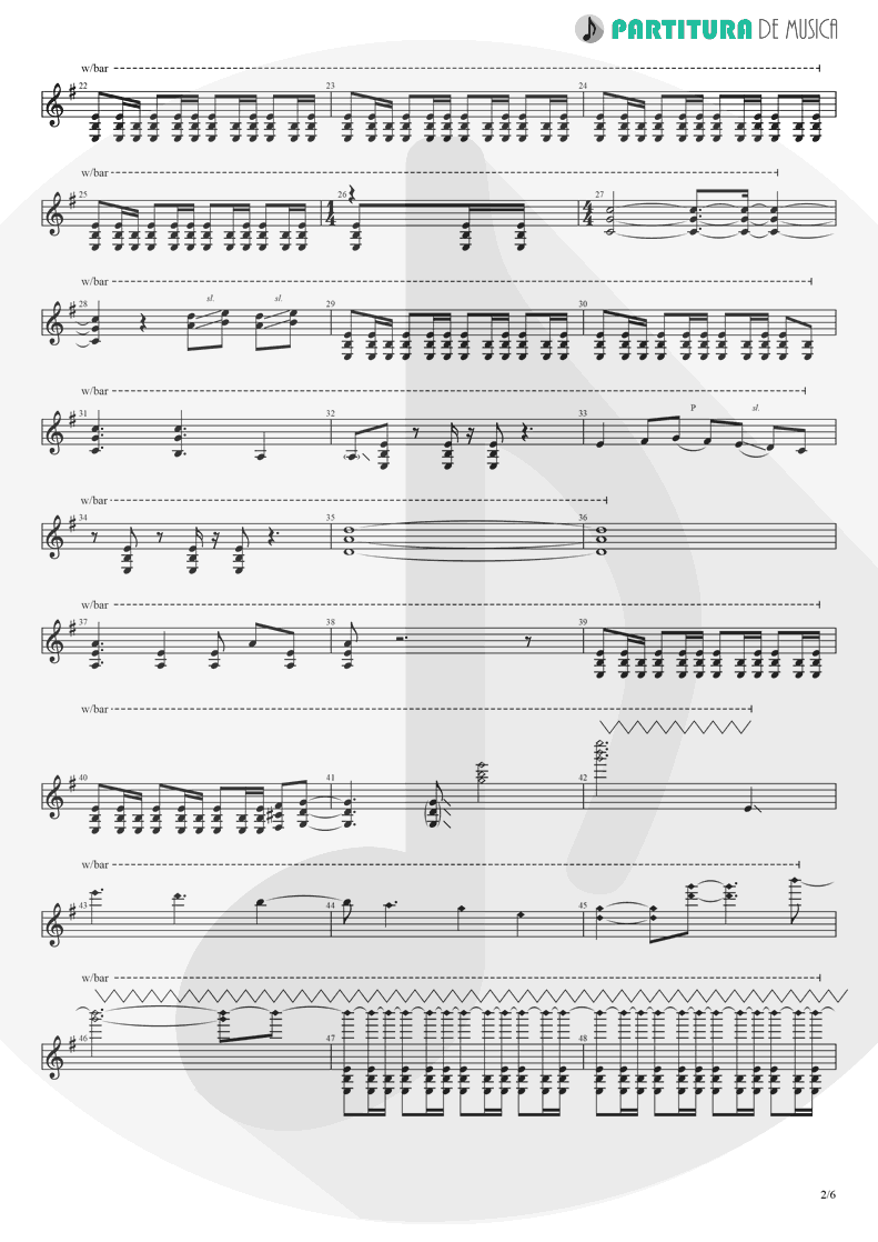 Partitura de musica de Guitarra Elétrica - Barracuda | Heart | Little Queen 1977 - pag 2