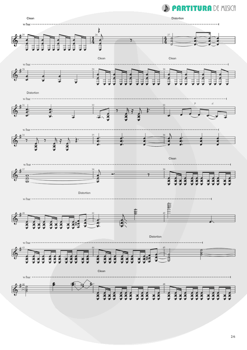 Partitura de musica de Guitarra Elétrica - Barracuda | Heart | Little Queen 1977 - pag 2