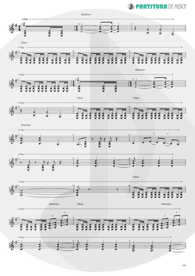 Partitura de musica de Guitarra Elétrica - Barracuda | Heart | Little Queen 1977 - pag 3