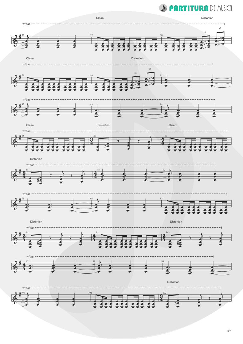 Partitura de musica de Guitarra Elétrica - Barracuda | Heart | Little Queen 1977 - pag 4