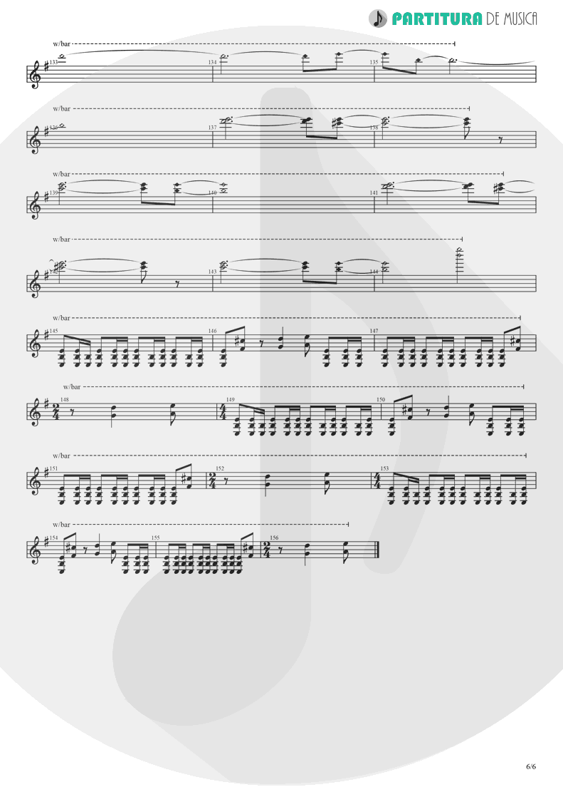 Partitura de musica de Guitarra Elétrica - Barracuda | Heart | Little Queen 1977 - pag 6