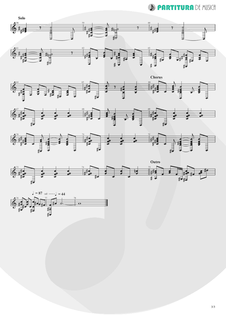 Partitura de musica de Piano - Alone | Heart | Bad Animals 1987 - pag 3