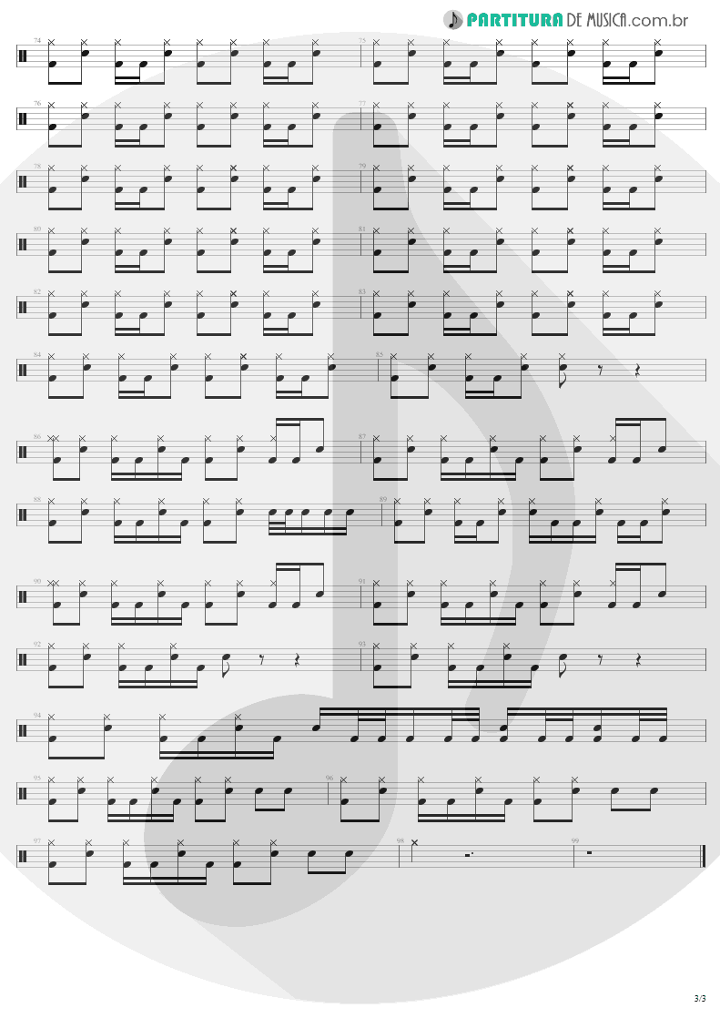 Partitura de musica de Bateria - Future World | Helloween | Keeper Of The Seven Keys Pt 1 1987 - pag 3