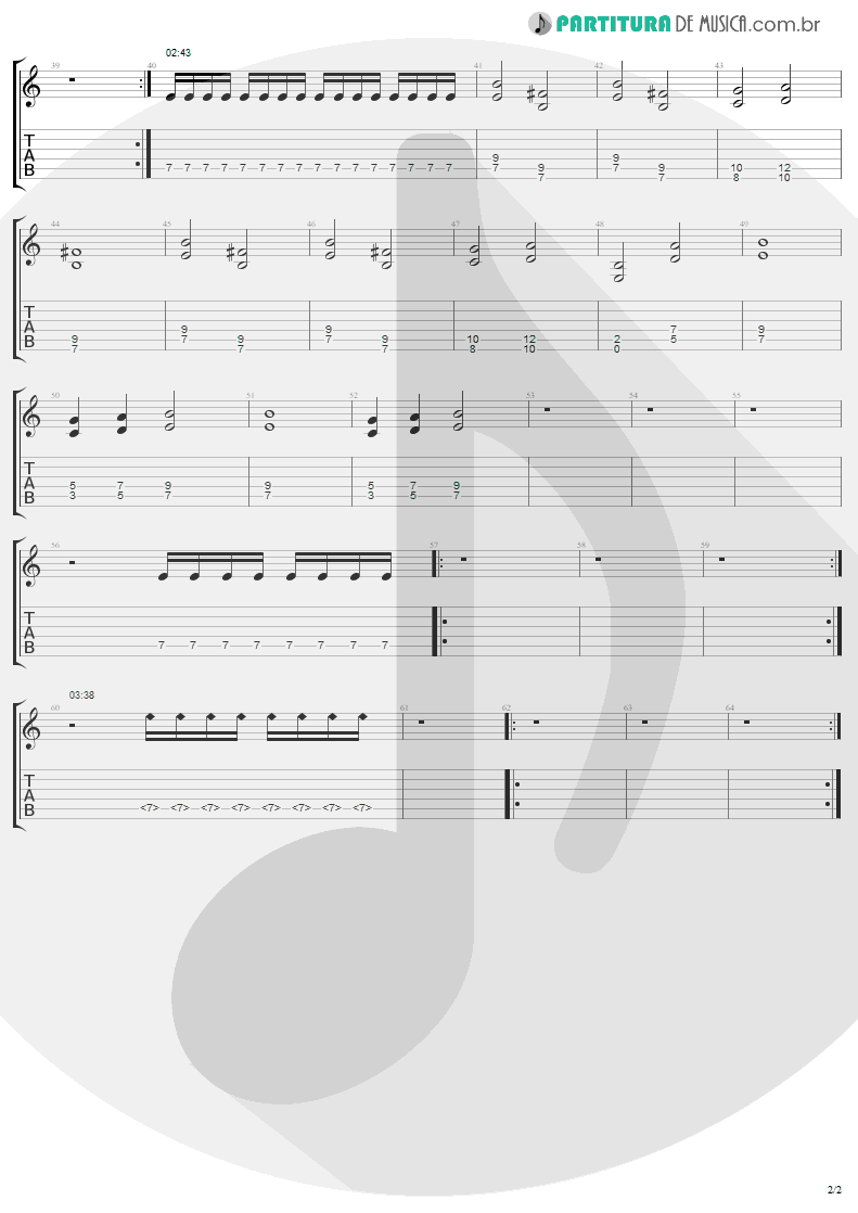 Tablatura + Partitura de musica de Guitarra Elétrica - Future World | Helloween | Keeper Of The Seven Keys Pt 1 1987 - pag 2