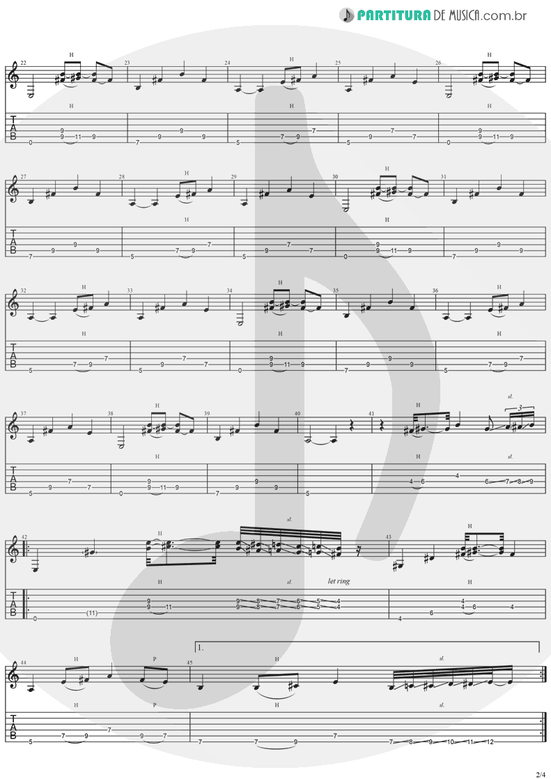 Tablatura + Partitura de musica de Violão - F-Stop Blues | Jack Johnson | Brushfire Fairytales 2002 - pag 2