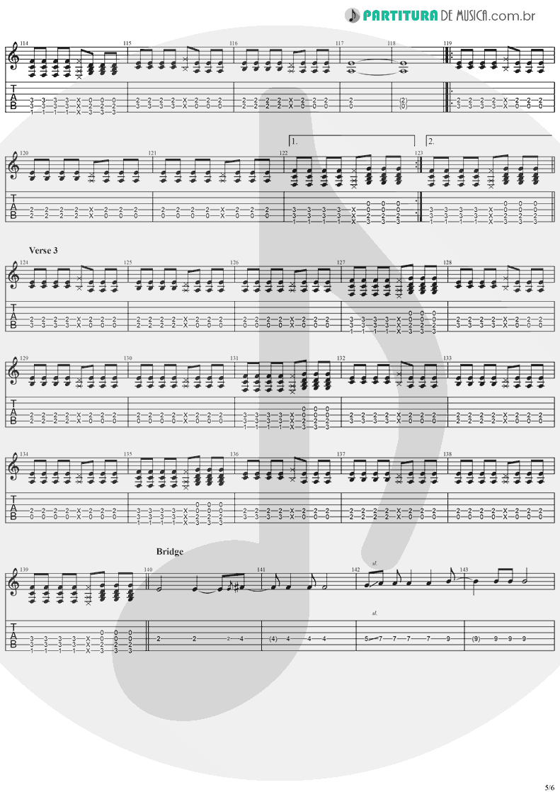 Tablatura + Partitura de musica de Violão - Taylor | Jack Johnson | On And On 2003 - pag 5