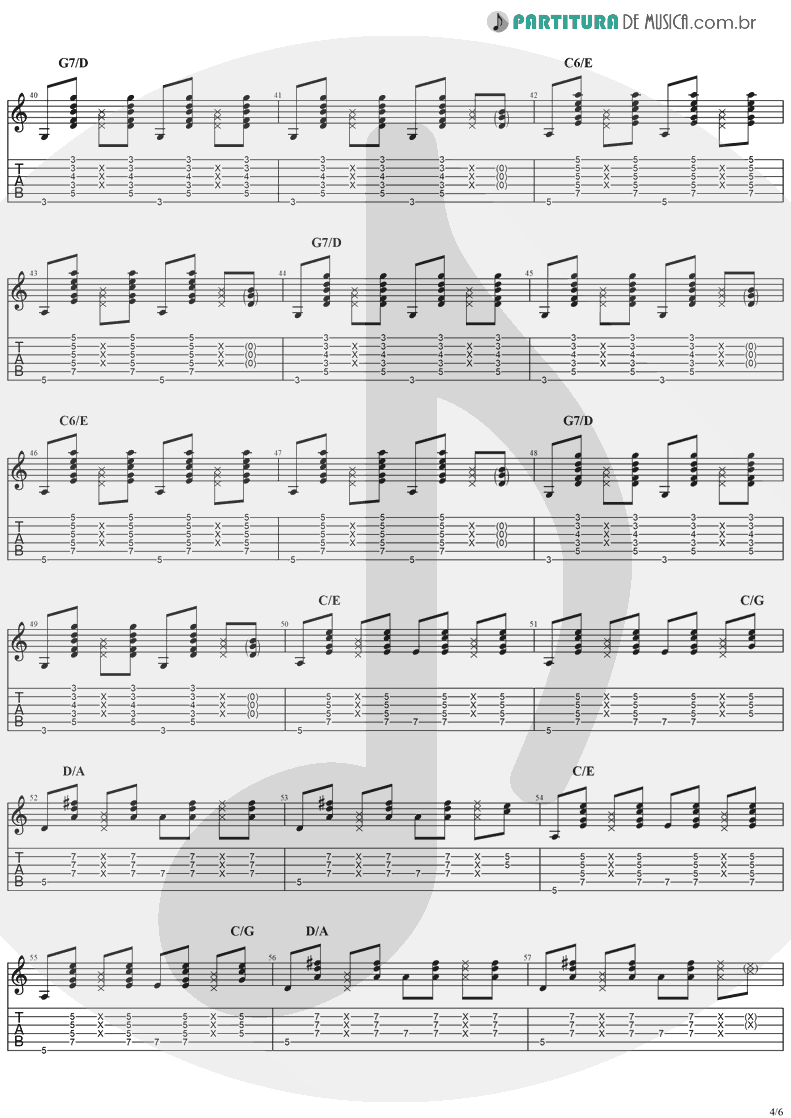 Tablatura + Partitura de musica de Violão - Banana Pancakes | Jack Johnson | In Between Dreams 2005 - pag 4