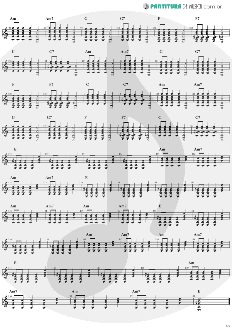 Partitura de musica de Violão - Sitting, Waiting, Wishing | Jack Johnson | In Between Dreams 2005 - pag 3