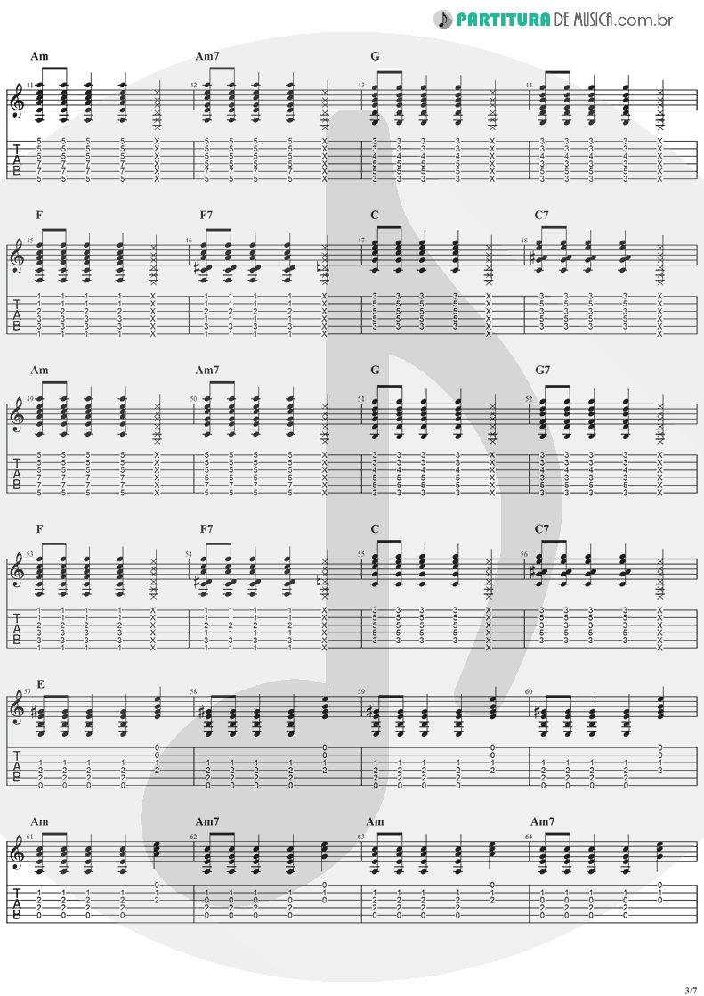 Tablatura + Partitura de musica de Violão - Sitting, Waiting, Wishing | Jack Johnson | In Between Dreams 2005 - pag 3