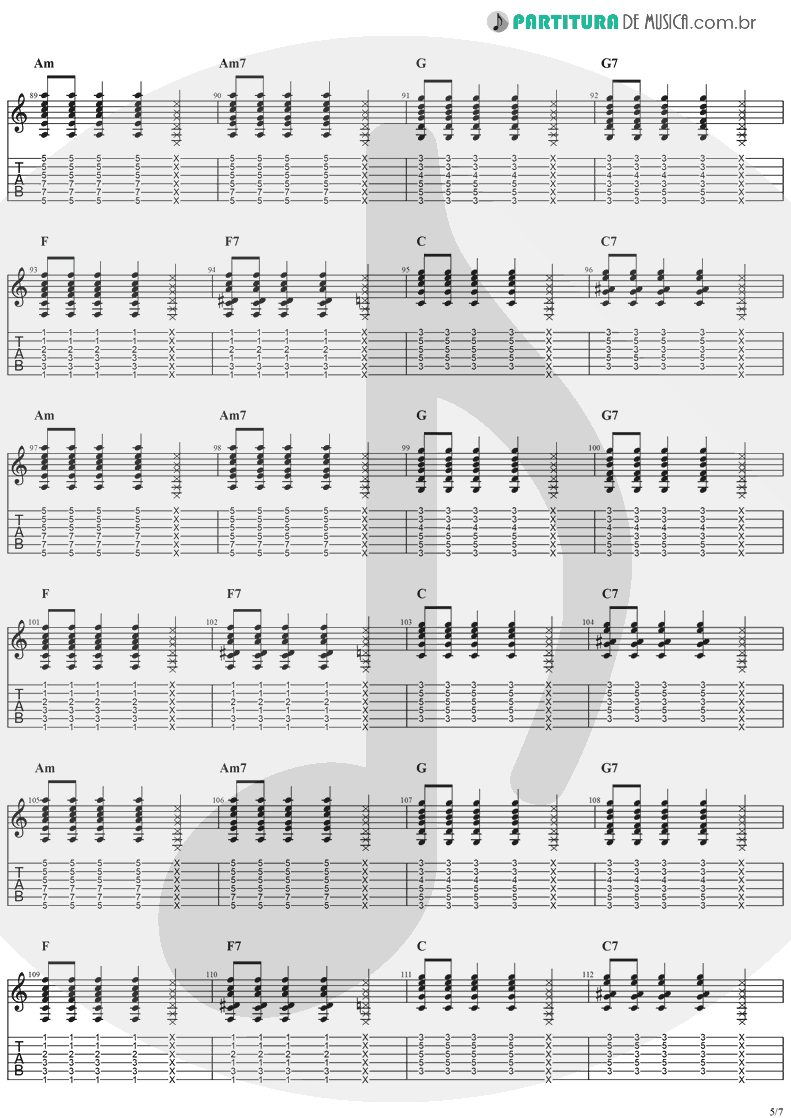 Tablatura + Partitura de musica de Violão - Sitting, Waiting, Wishing | Jack Johnson | In Between Dreams 2005 - pag 5