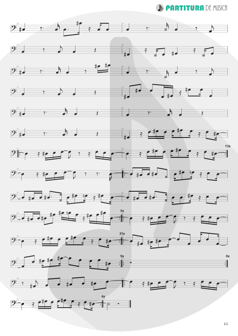 Partitura de musica de Baixo Elétrico - Space Cowboy | Jamiroquai | The Return of the Space Cowboy 1994 - pag 2