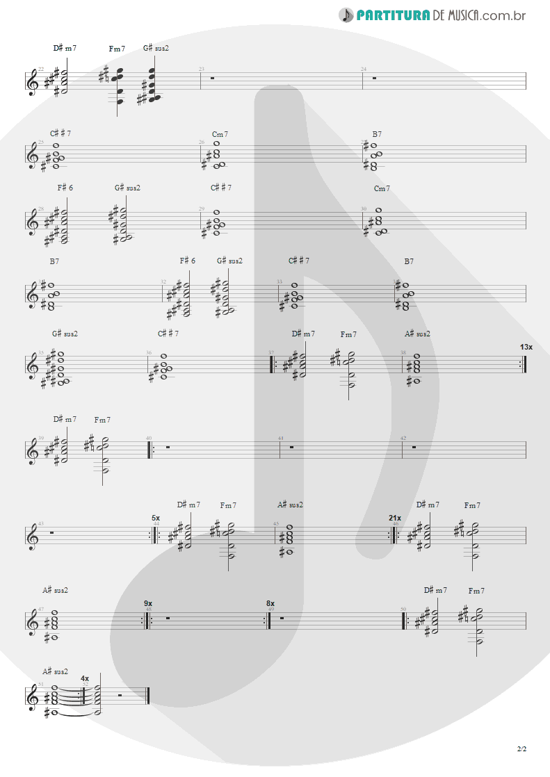 Partitura de musica de Guitarra Elétrica - Space Cowboy | Jamiroquai | The Return of the Space Cowboy 1994 - pag 2